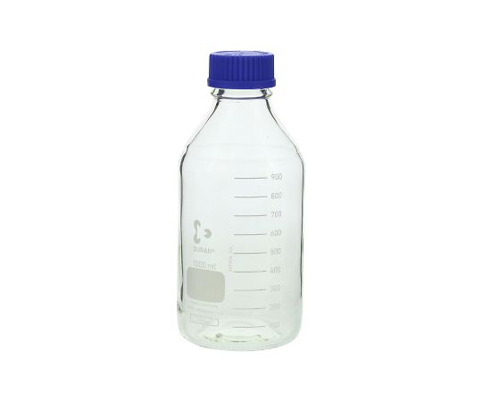 SCHOTT DURAN 017200-1000 A Screw-Top Bottle Round White (DURAN(R)) with Blue Cap 1000mL